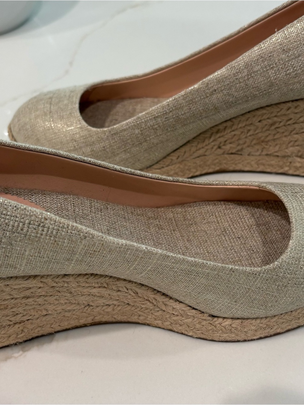 J. Crew Champagne Metallic Espadrille Wedge Pumps - Picture 3 of 4